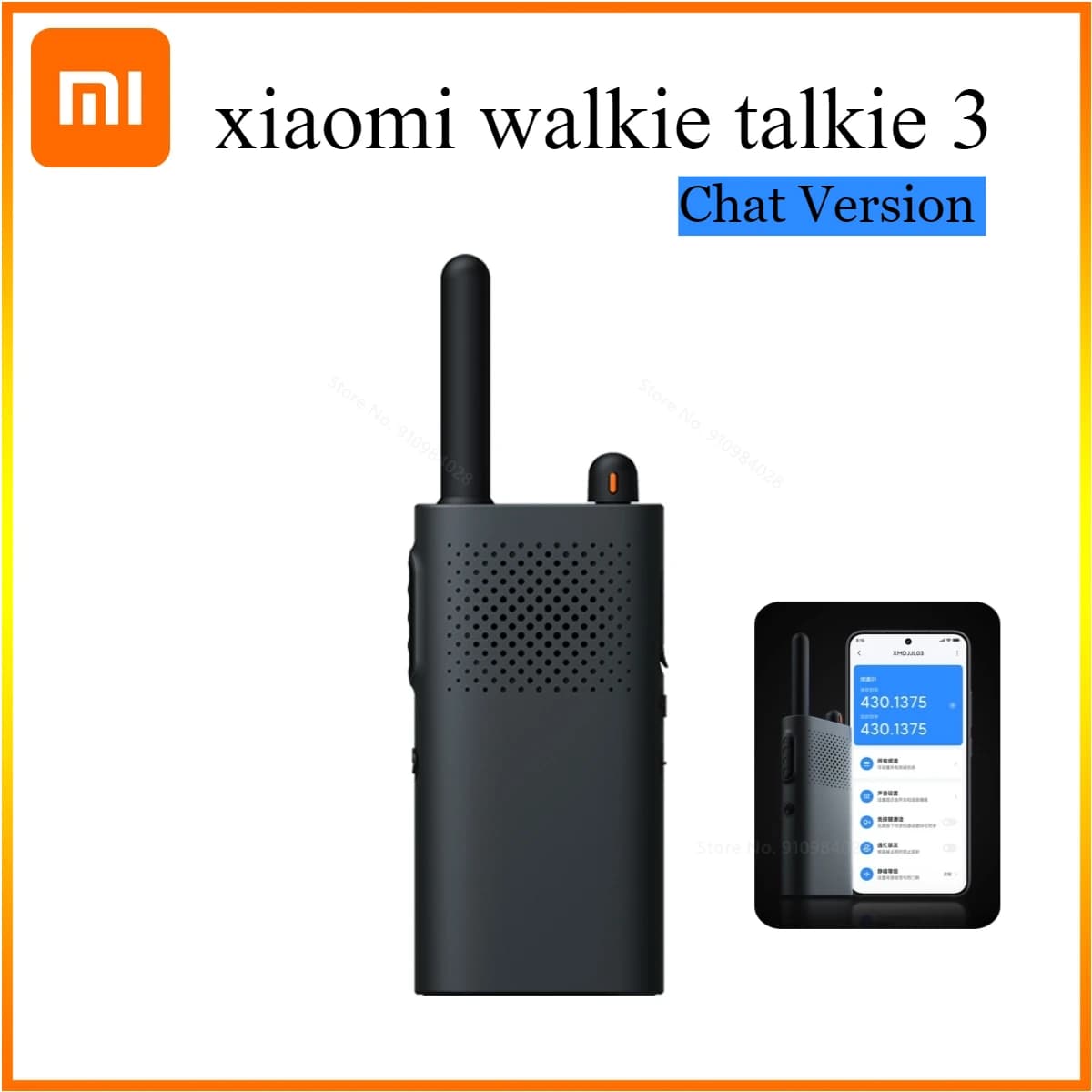Nuovo Xiaomi Walkie Talkie 3 Chat Versione 3W Potenza di trasmissione Frequenza rapida Partita Tipo-C Distanza 1-5 km Frequenza di scrittura APP