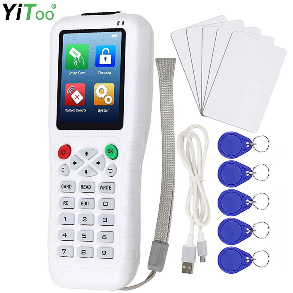 YiToo Premium RFID duplicatore, 125KHz 13.56MHz lettore di schede di accesso Writer Decoder Smart Card Cloner fotocopiatrice NFC, Software gratuito USB