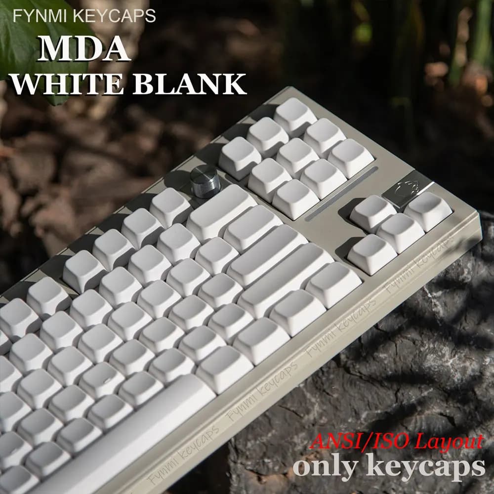 Copritasti Fynmi MDA PBT ANSI ISO Blank Profilo bianco 61 tasti a 144 tasti Copritasti a sublimazione del colore dalla fabbrica originale