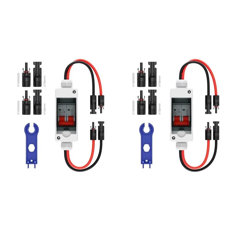 Interruttore di Disconnessione per Pannello Solare ABRU-2X, 32A DC 1000V, Scatola di Interruzione PV con Custodia Impermeabile IP65