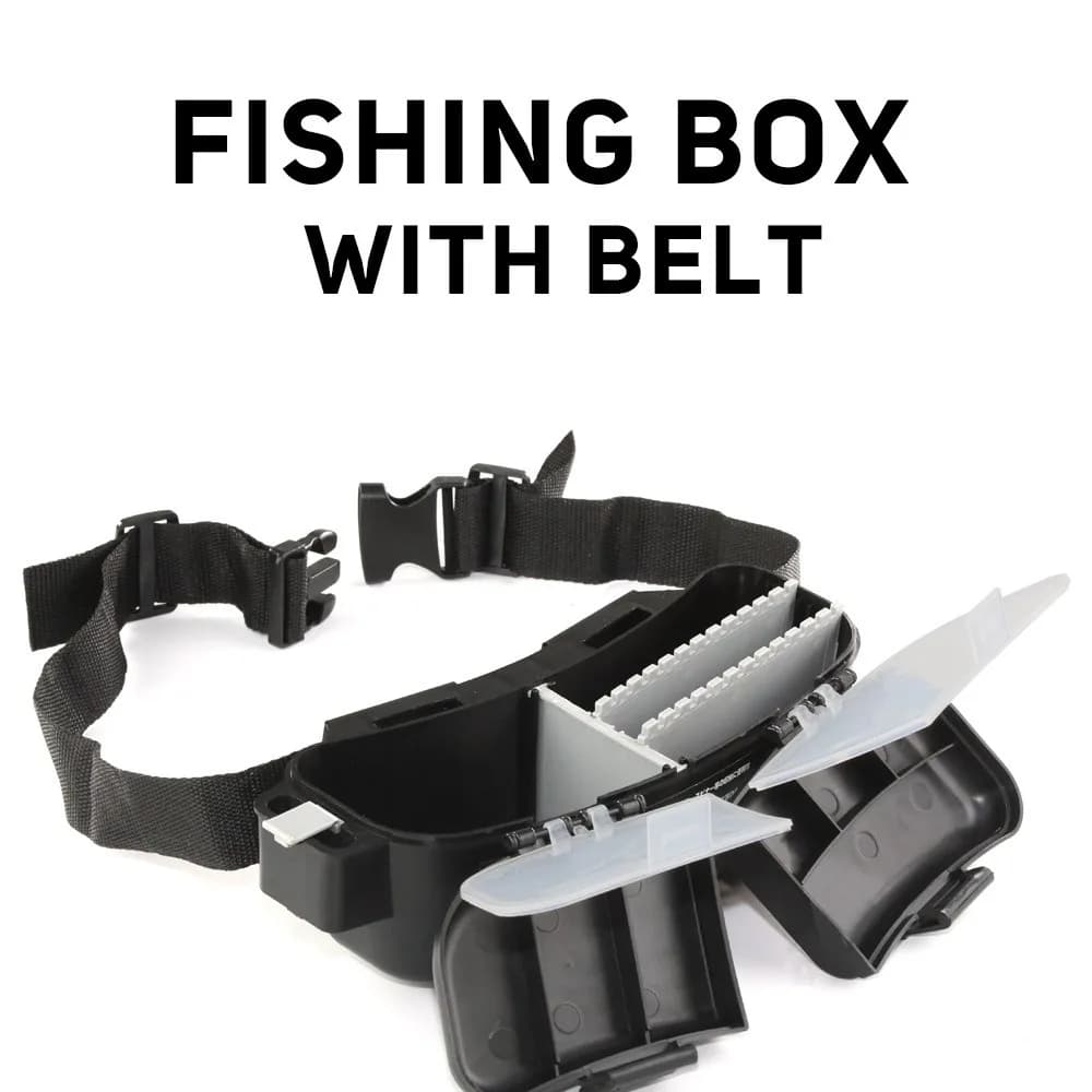 Portable Container Fishing Tackle Box Case Accessory Fishing Lure Holder Carrier Waist Belt Fishing Gear Box