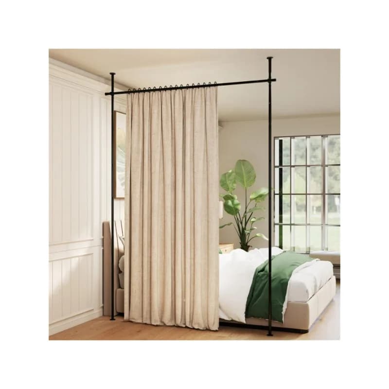 Room Divider Curtain Rod, Adjustable 28"-72"W x 4-10 ft H Heavy-Duty Partition Rod
