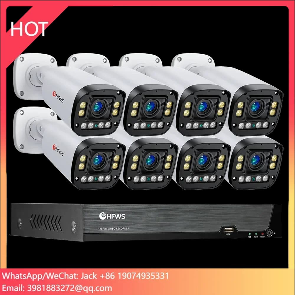 Poe 4K camera system 8 MP Poe cameras Electric lens 4x 8CH H2.65Nvr optical zoom camera security CCTV security system surveillance system with IP camera