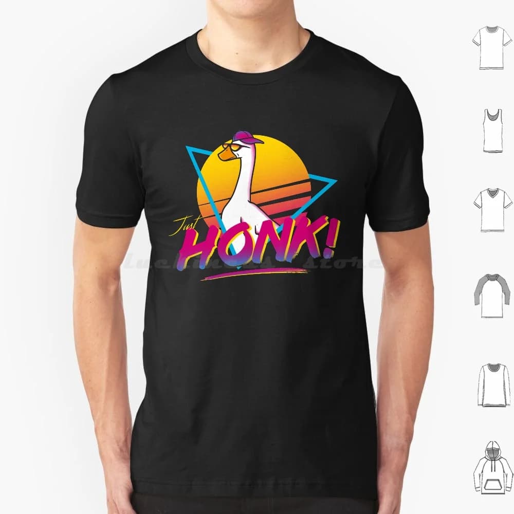 Honk! T Shirt Men Women Kids 6xl Honk Goose Retro 2021 Retrowave Synthwave Aesthetic Games Sun Geek Pop Culture