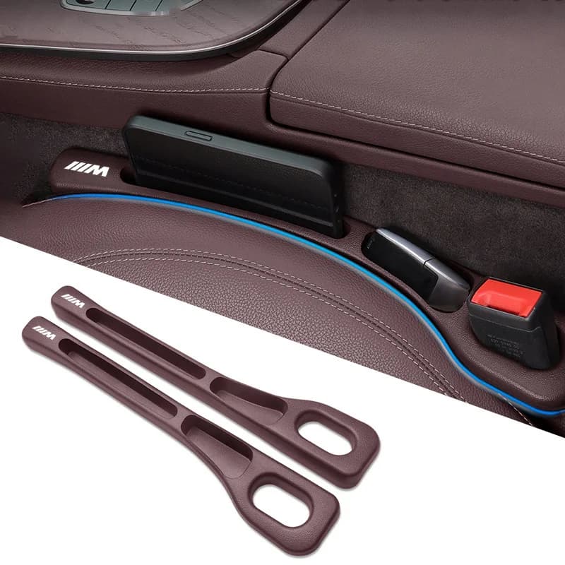 2 Pezzi Scatola Portaoggetti per Fessure Sedile Auto con Portabicchieri, Accessori Decorativi per BMW M E46 E90 E60 F30 F10 E39 E36 F20 G30 G20 E87 E92 E91 E30