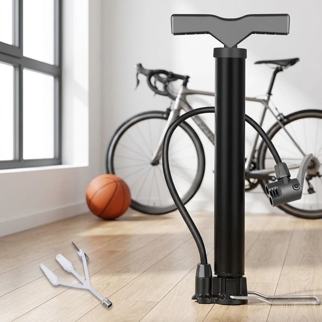 Portable High-Pressure Air Pump for Bike Motorcycle Basketball with Precise Pressure Gauge
