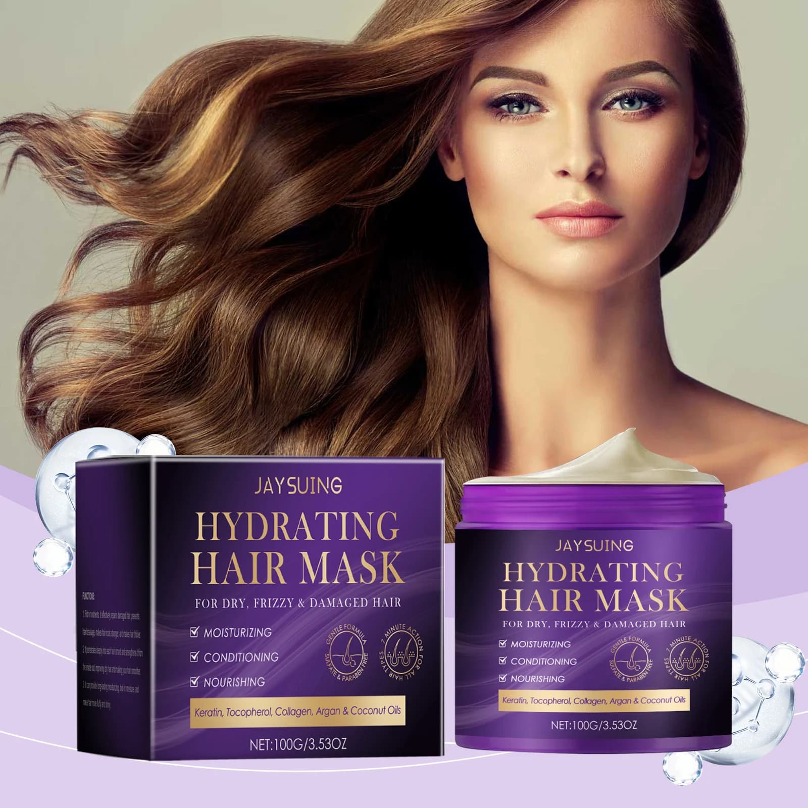 Collagen Moisturizing Hair Mask Feeding scalp Improves hair roots Improves drying Reduces hair rupture Repairs hair balm