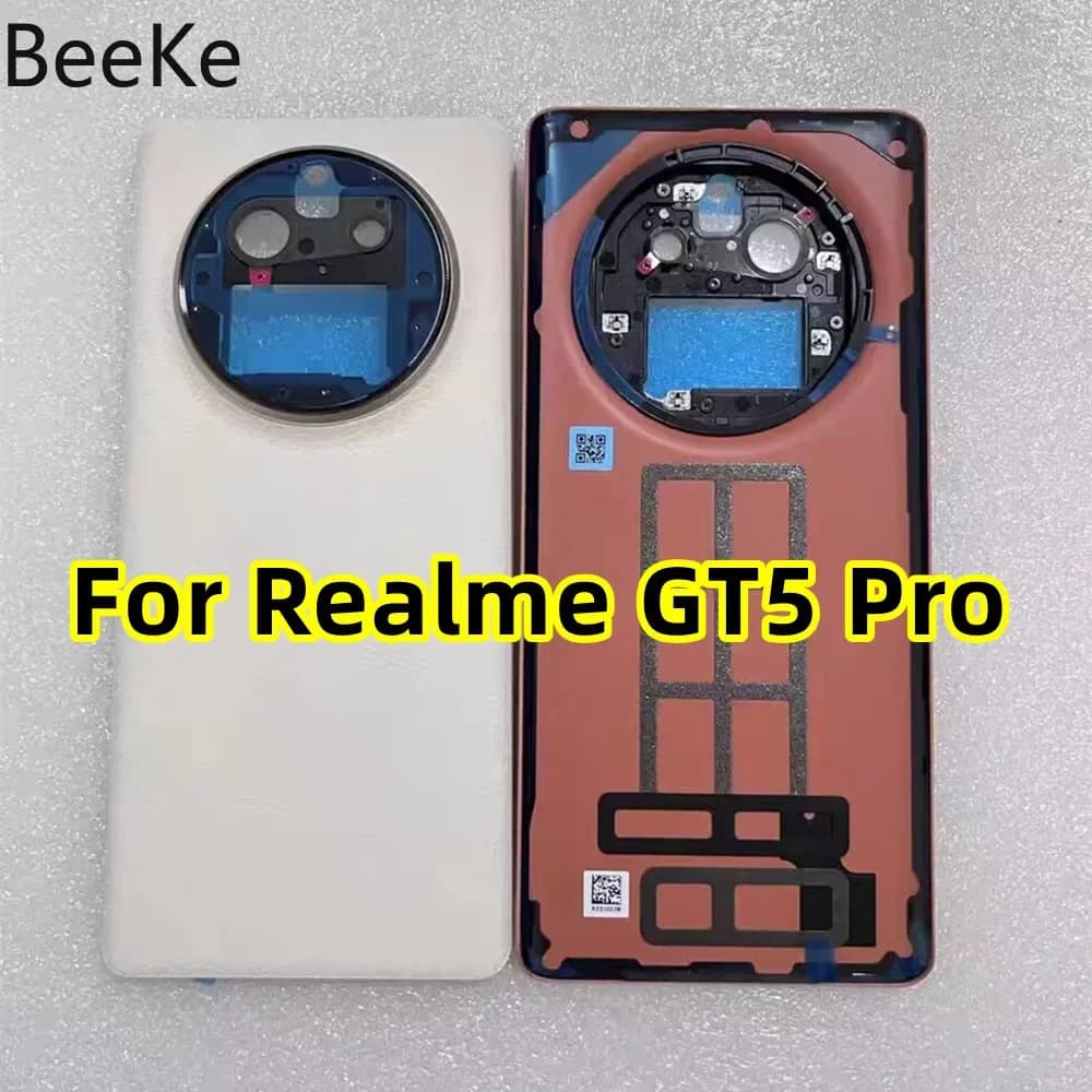 Riparazione batteria alloggiamento posteriore per Realme GT5 Pro GT 5 Pro copertura posteriore porta custodia in vetro Shell + obiettivo fotocamera gt5pro sostituzione