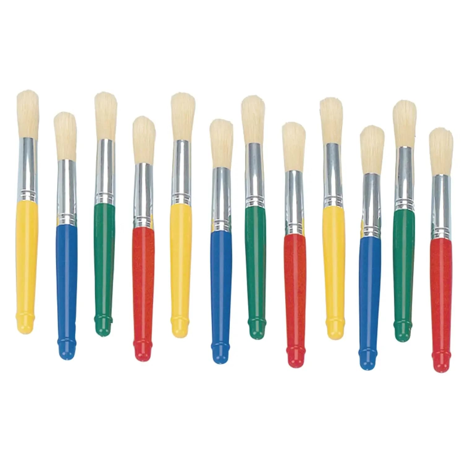 Jumbo Chubby Paint Brushes for Kids, 12 Pack with Plastic Handle for Easy Grip, Perfect for Acrylic and Tempera Painting at Home