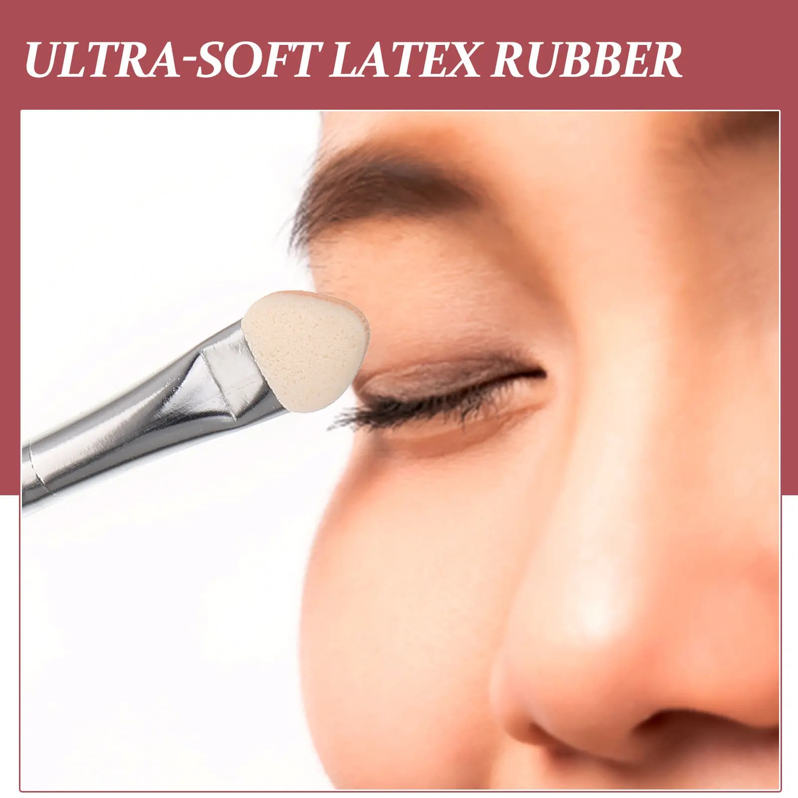 Pennello sottile per ombretto con manico in plastica, design ergonomico confortevole, strumento per il trucco in morbida schiuma di lattice, perfetto per cosmetici da donna