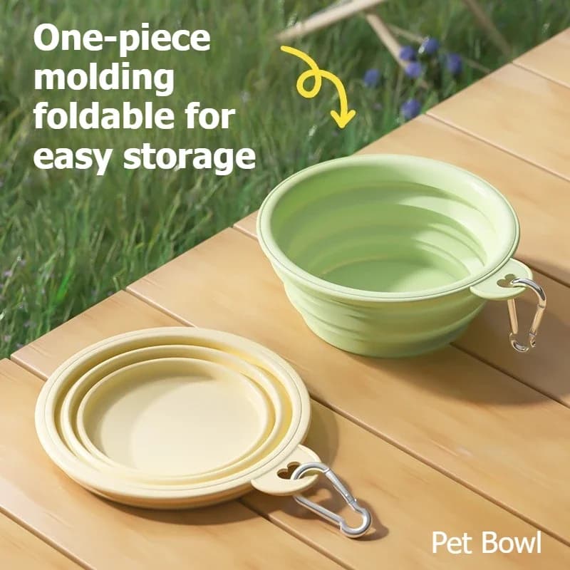 Pet Folding Bowl for Dogs Cats Portable Silicone Food Water Bowl Outdoor Travel Feeding Bowl