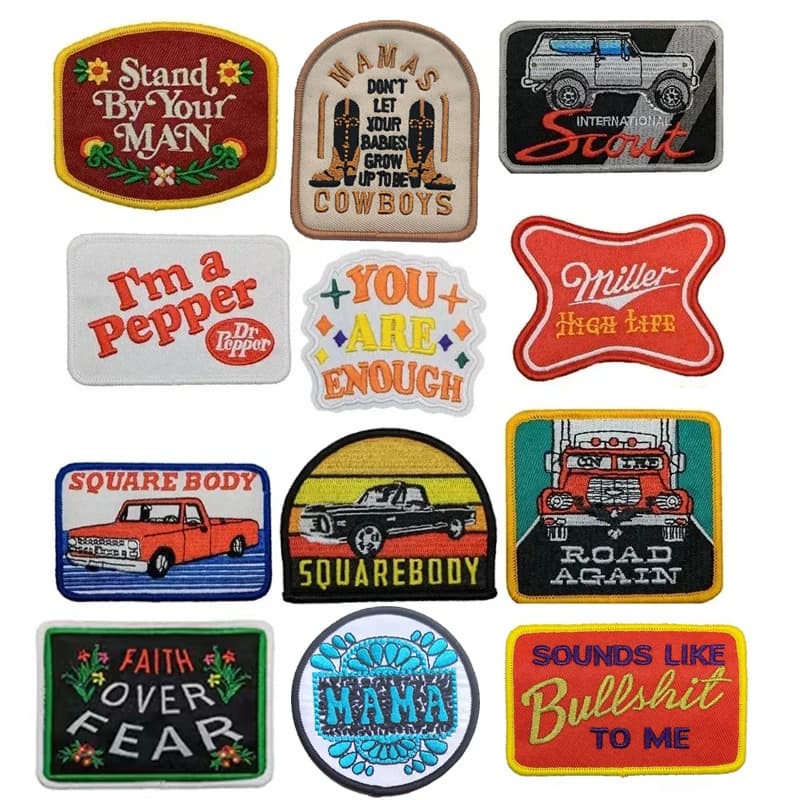 Racing Carnival Car Cowboy Emblem Clothing Accessories Badge Embroidery Sticker Iron-on Patches
