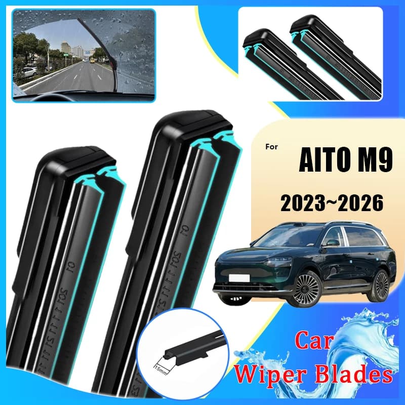Per AITO M9 2023 2024 2025 2026 Spazzole Tergicristallo Auto Anteriore Doppia Striscia di Gomma Pulire Spazzole Per La Pulizia Parabrezza Accessori Auto