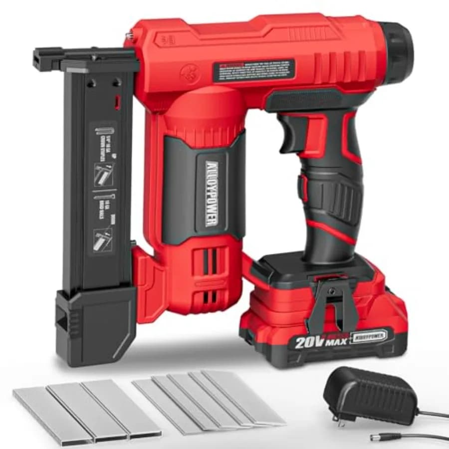 Sparachiodi/agrafatrice elettrica a batteria 2 in 1 con batteria da 2.0Ah e caricabatterie, 1000 chiodi e 500 graffette inclusi per uso domestico