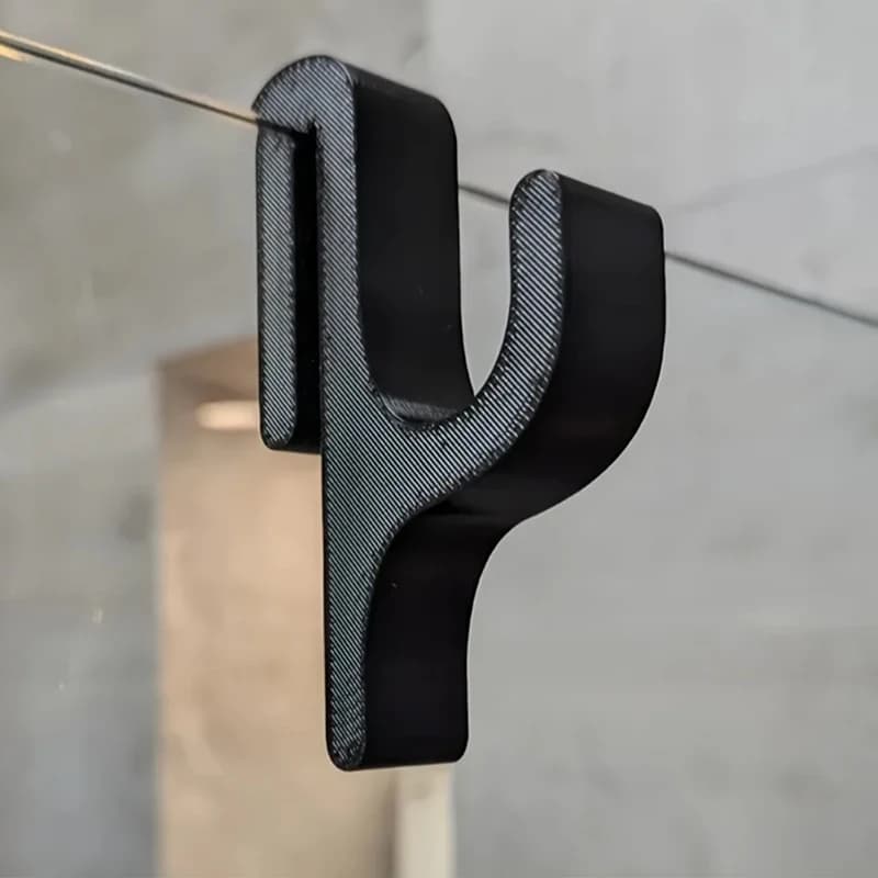 1PCS 3D Shower Door Towel Hook for 8mm Glass Doors Bathroom Hanger for Clothes Towel Bathrobes Laundry Dormitory Apartment