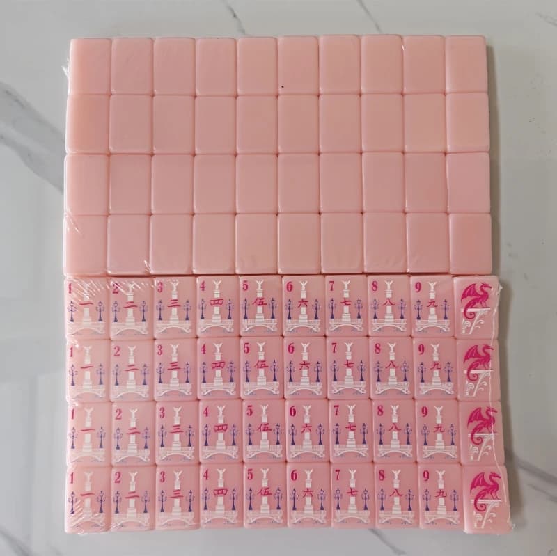 Nuovo Arrivo: Mahjong Americano Rosa Parigi con 160 Tessere in Acrilico, Gioco Portatile per Famiglia e Intrattenimento Indoor, Regalo Sorpresa
