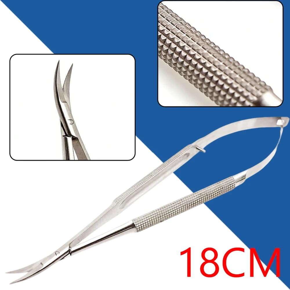 Forbici Micro Oftalmiche in Acciaio Inossidabile Stile Castroviejo, Strumento Chirurgico Corneale per Procedure Oculistiche e Dentali