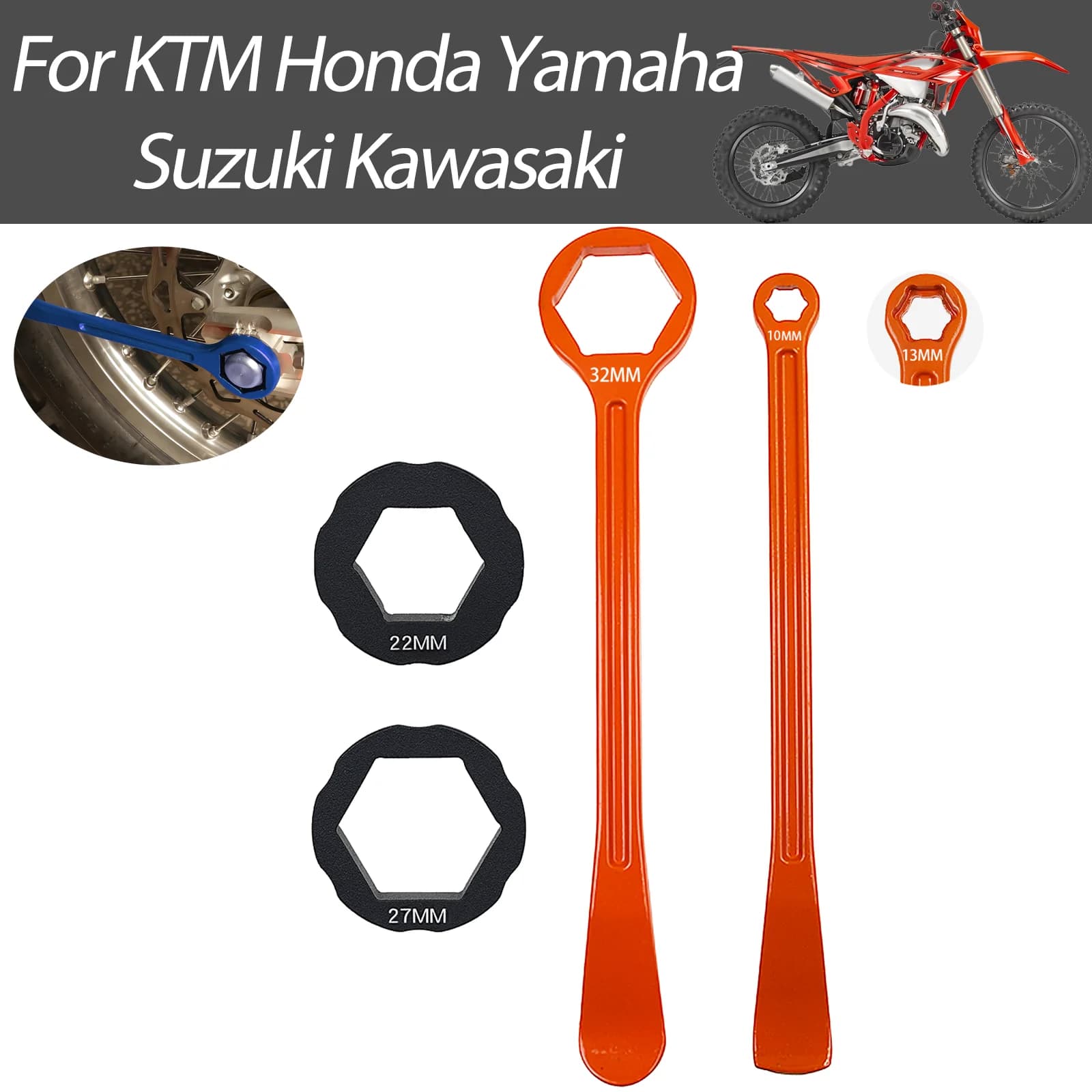 CNC Aluminum Labor-Saving Tire Changing Lever Wrench Fit Honda Yamaha Kawasaki KTM Series Motocross Emergency Tire Repair Tools