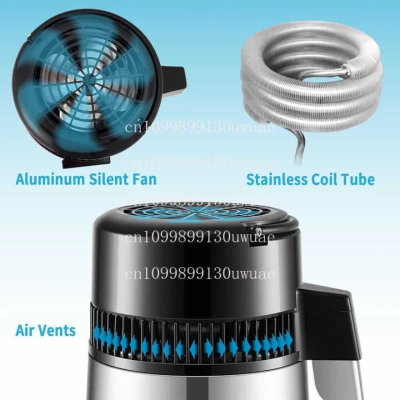 4 liters water distiller, purifier, filter, dispenser, bottle softener, double temperature display, overheating protection, electrodomestic