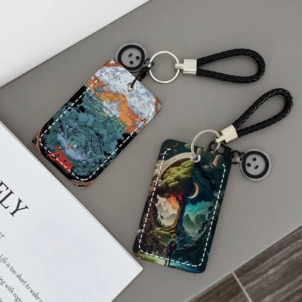 Porta carte Z-Zelda Travel Landscape, adatto per carte di credito, carte autobus, custodia protettiva rettangolare per portachiavi