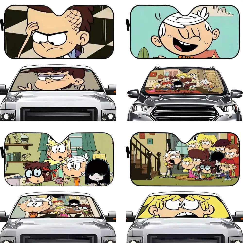 Parasole per auto L-Loud House-S, parasole pieghevole per parabrezza, protezione solare per auto