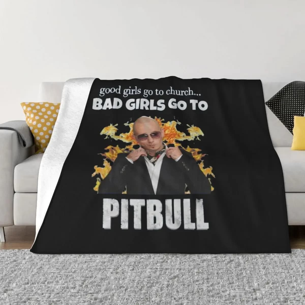 *EXCLUSIVE* Best Selling Pitbull Singer Throw Blanket Beach Blanket valentine gift ideas anime