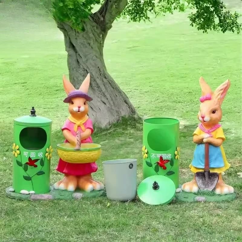Cestino per rifiuti da esterno creativo in resina, cestino personalizzato in fibra di vetro a forma di delfino, cestino decorativo per parchi