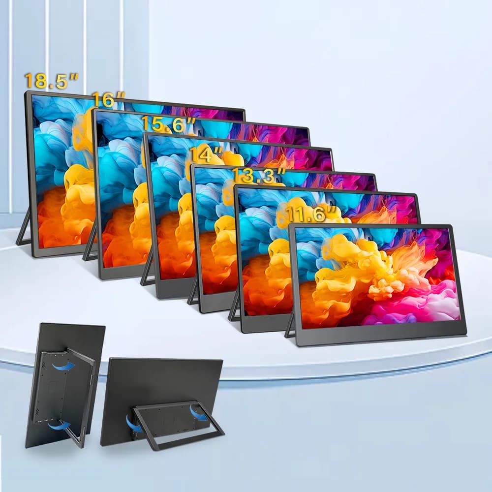 NUOVO OEM 11.6 13.3 14 15.6 16 Touchscreen esterno da 18,5 pollici Portatil 4K portatile con supporto per laptop