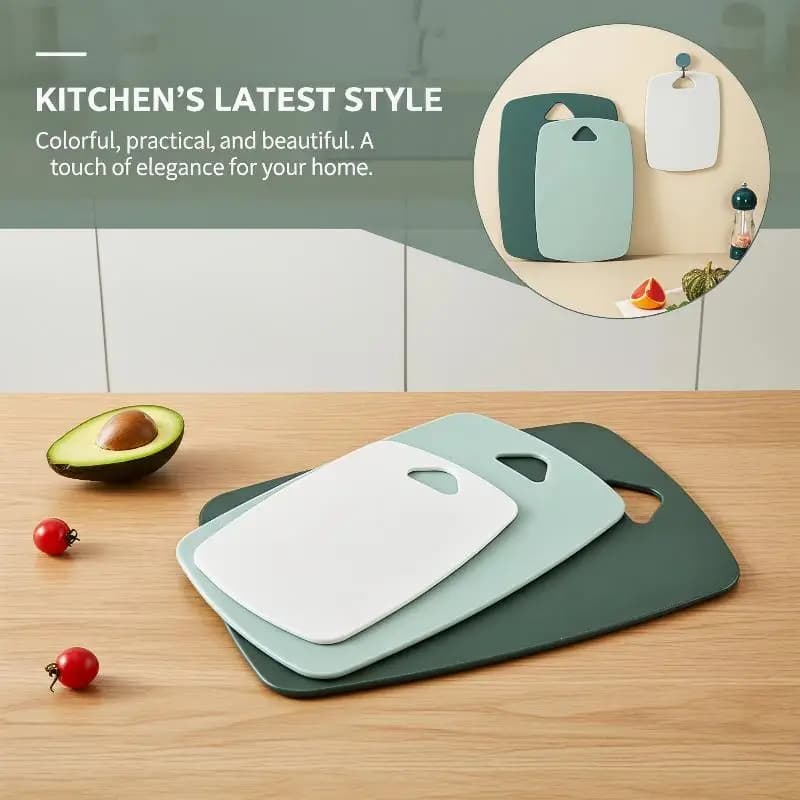 Tagliere in Plastica Inodore per Verdure, Frutta e Alimenti per Bambini, Senza BPA, Spesso, Antiscivolo, per Uso Domestico in Cucina