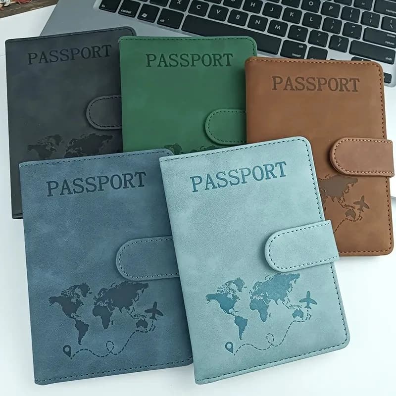 Custodia protettiva per passaporto da viaggio Custodia protettiva per biglietto da donna in pelle PU con custodia protettiva per porta carte di credito