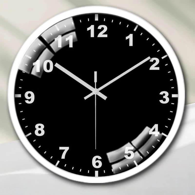 Round silent wall clock with cartoons Night Basic, suitable for living room, school, study room, bedroom, children's gifts.