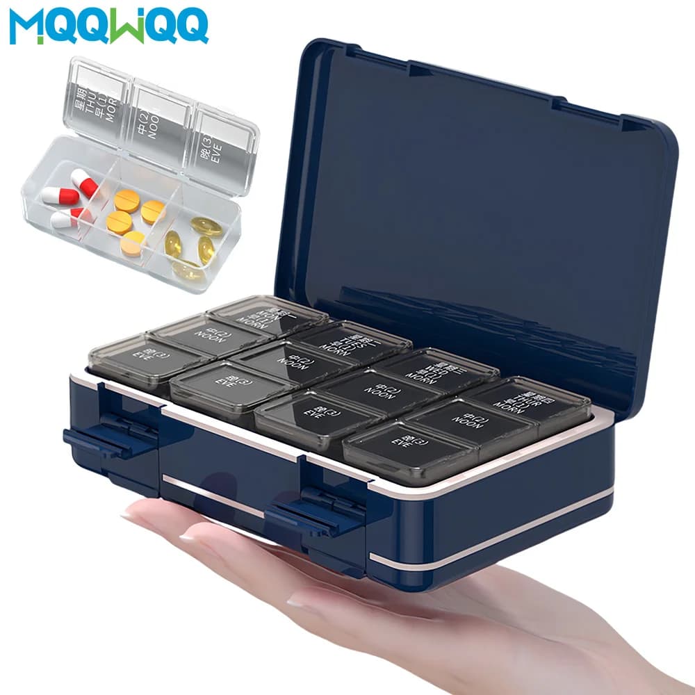 1 pcs napkin 3 times a day, weekly pill holder for medicines, double side travel pills from 7 days, fish oils, vitamin