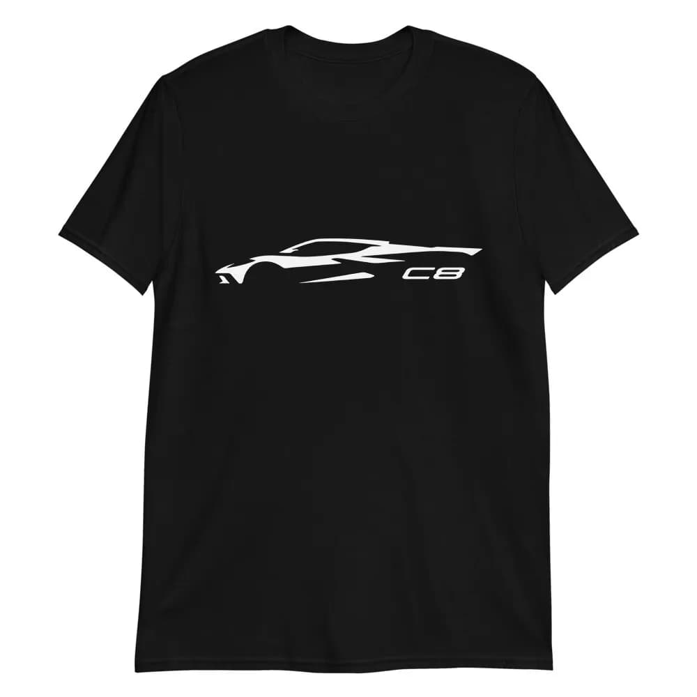 2023 vette C8 Outline 8th Gen Mid Engine Vette Gift Short-Sleeve T-Shirt