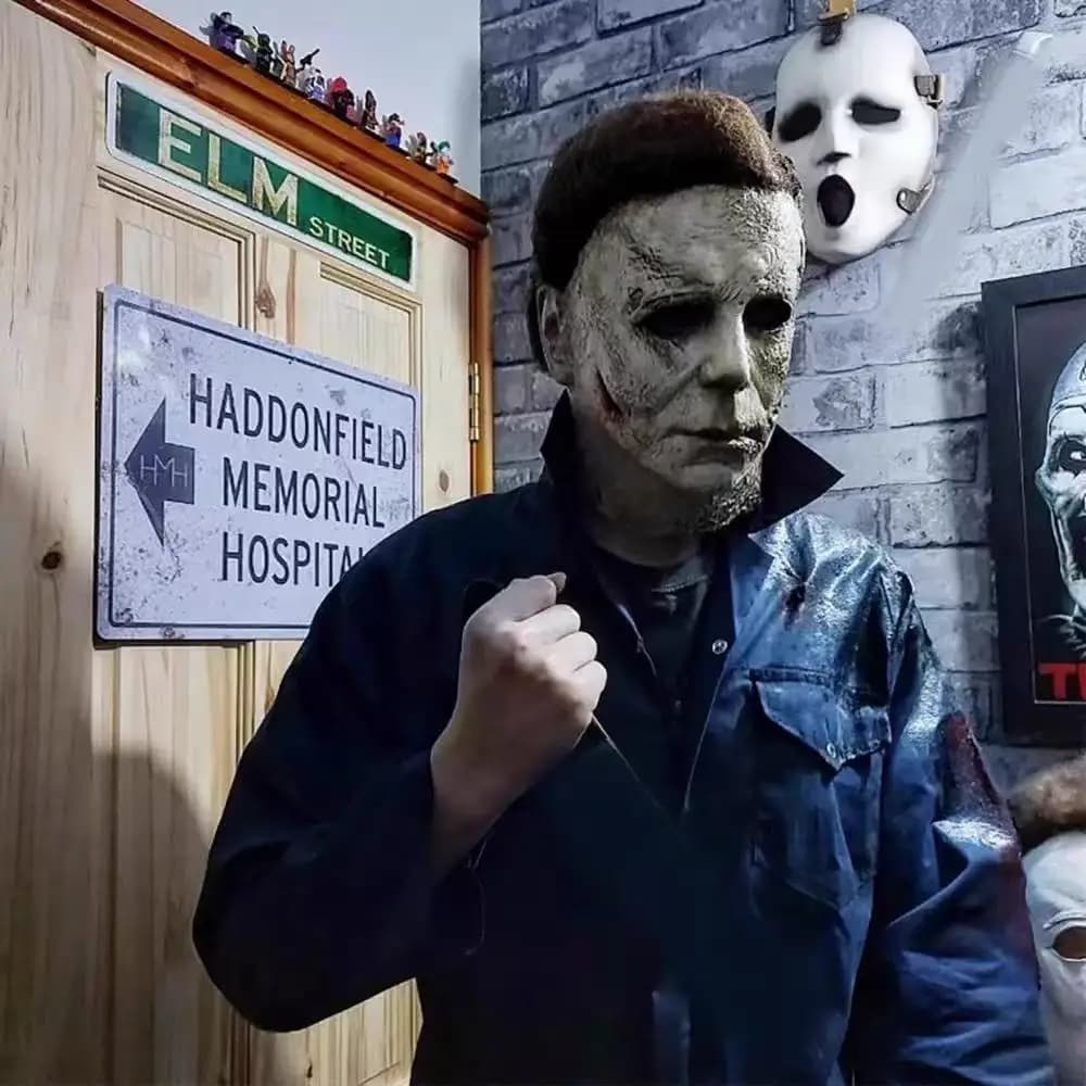 Scary Michael Myers Mask Classic Horror Movie Theme Halloween Masks Latex Headgear Halloween Costume Classic Horror Movie Decor
