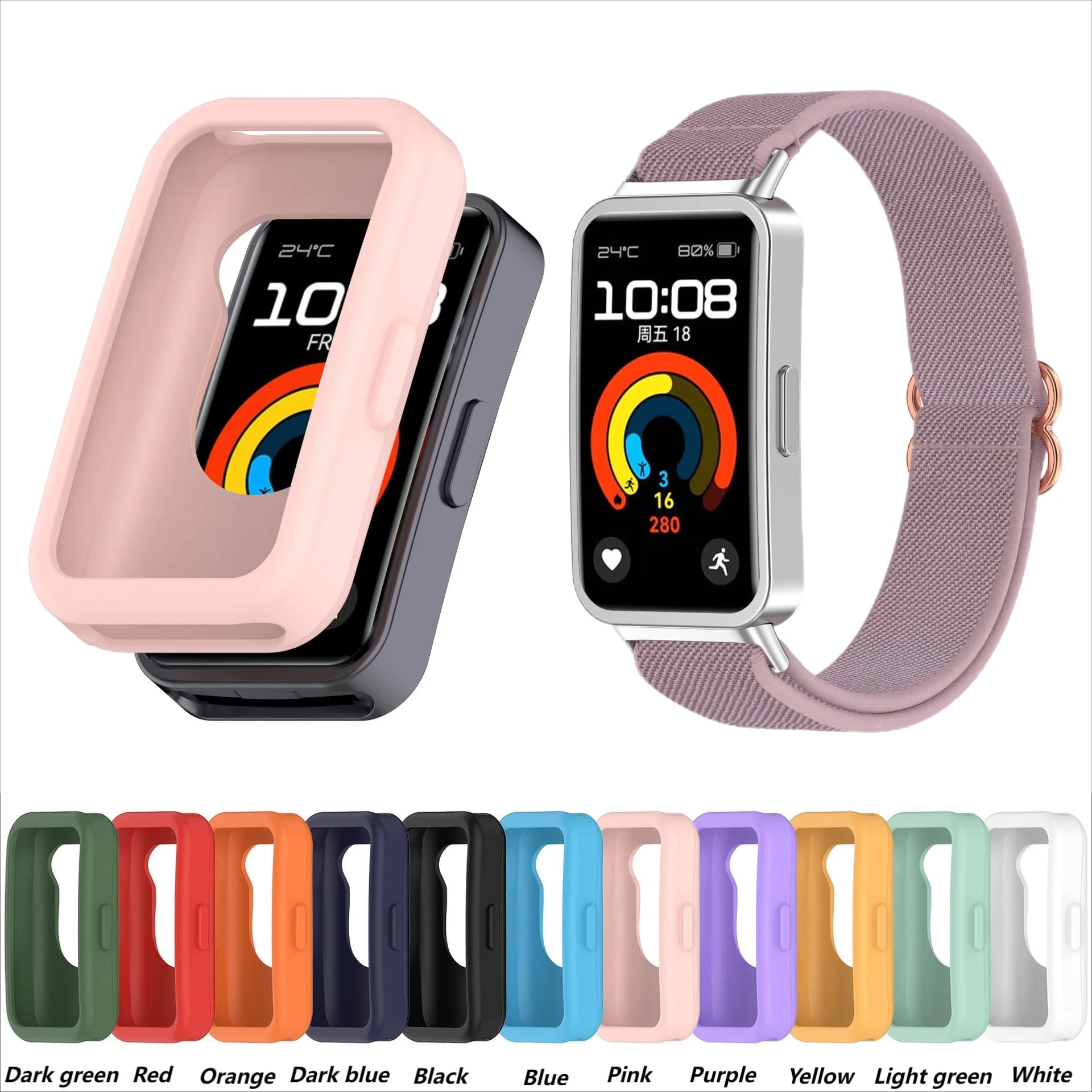 Custodia in silicone per Huawei band 10 9 8 NFC cinturino per orologio intelligente Protezione morbida per schermo per accessori per cover case Huawei band10