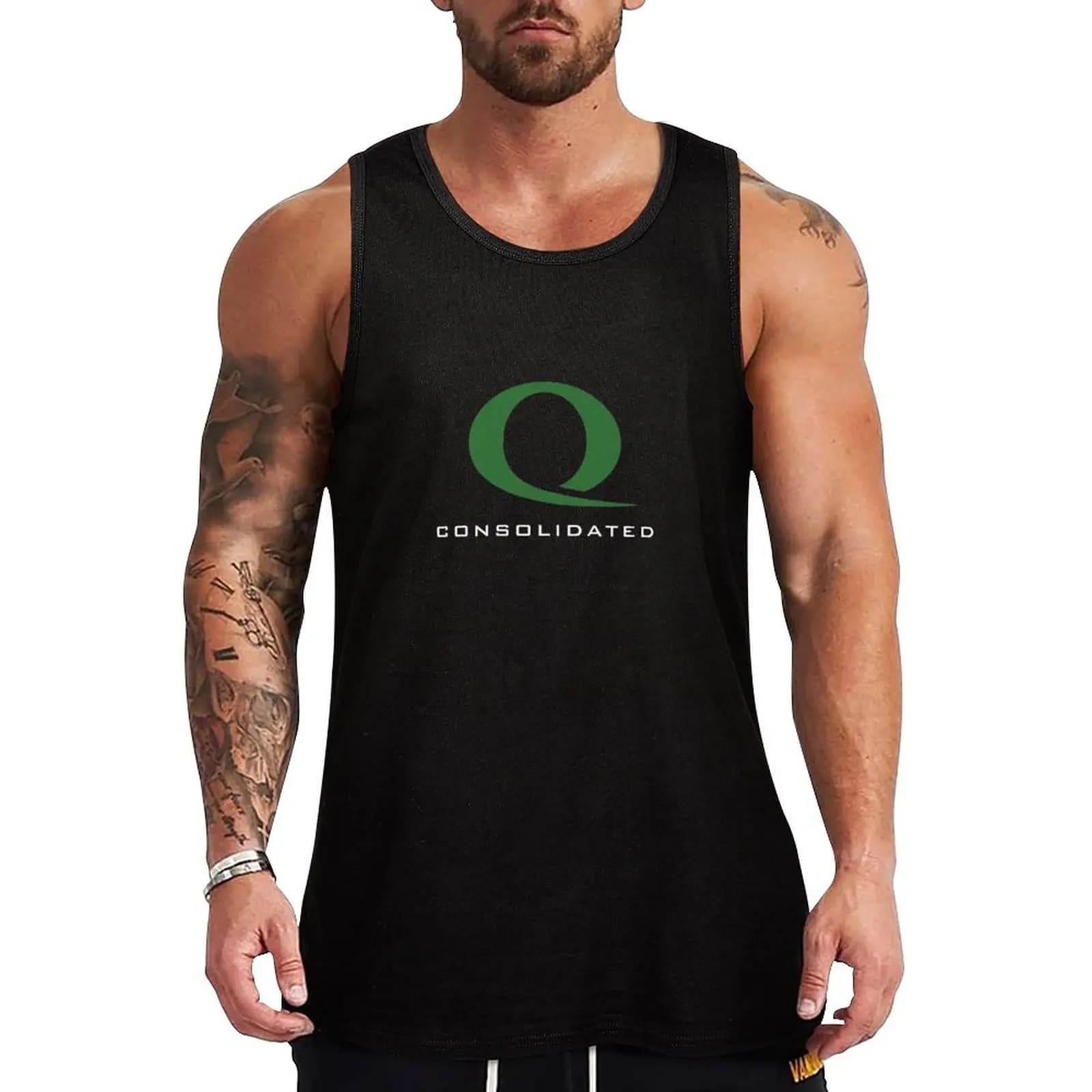 Maglietta Queen Consolidated – Logo Q, Arrow, Green Arrow Tank Top Solid Basic Tank Top Comoda e traspirante senza maniche