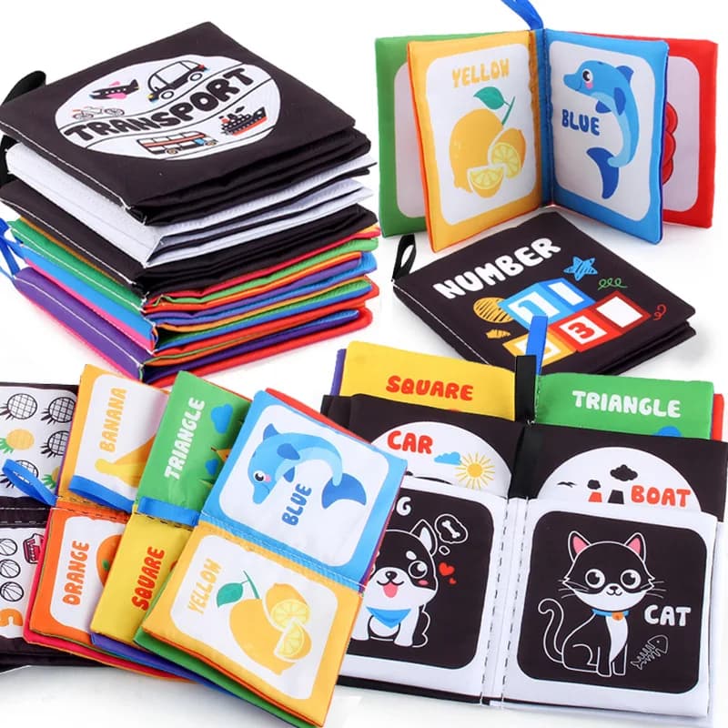 Libro di stoffa per neonati 0-12 mesi libro 3D morbido traffico animale giocattoli educativi precoci Montessori cognitivi per il regalo dei bambini