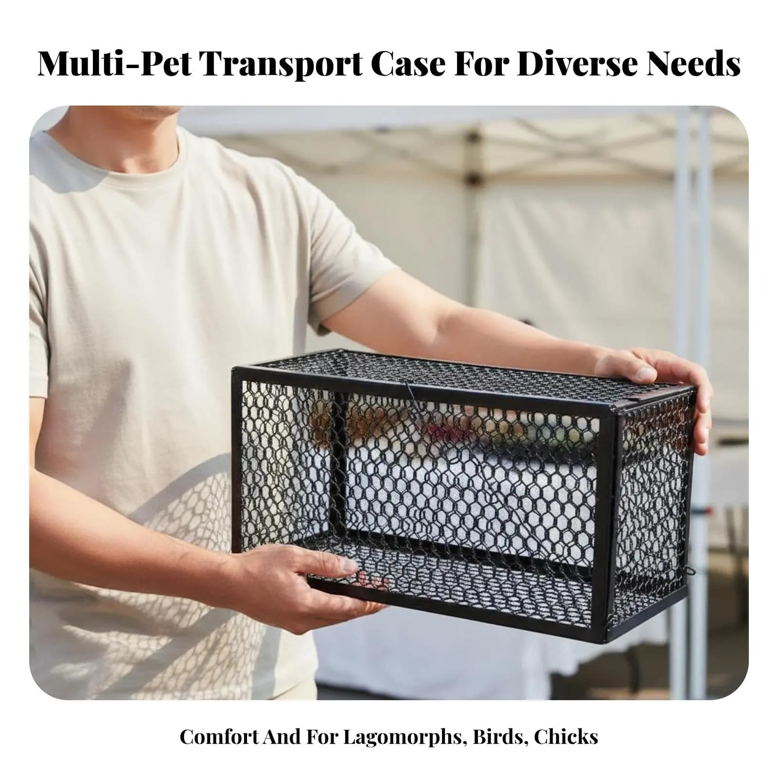 Trasportino per Piccoli Animali Ventilato, Design Portatile Leggero per Addestratori di Uccelli, Trasporto, Visite Veterinarie