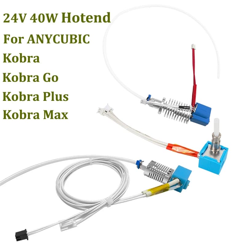 Kobra Hotend Testina di Stampa Hot End 24V 40W Riscaldatore a Cartuccia Per ANYCUBIC Kobra Go Kobra Plus Max J-testa Hotend Parti Della Stampante 3D