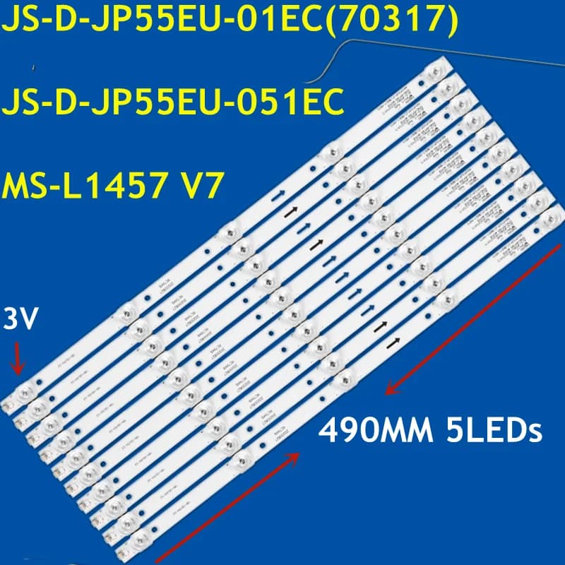 Striscia di retroilluminazione a LED 5 lampade AKTV5534 MS-L1457 JS-D-JP55EU-051EC JS-D-JP55EU-051EC(70317) E55EU/EP1000 MCPCB R72-55D04-013