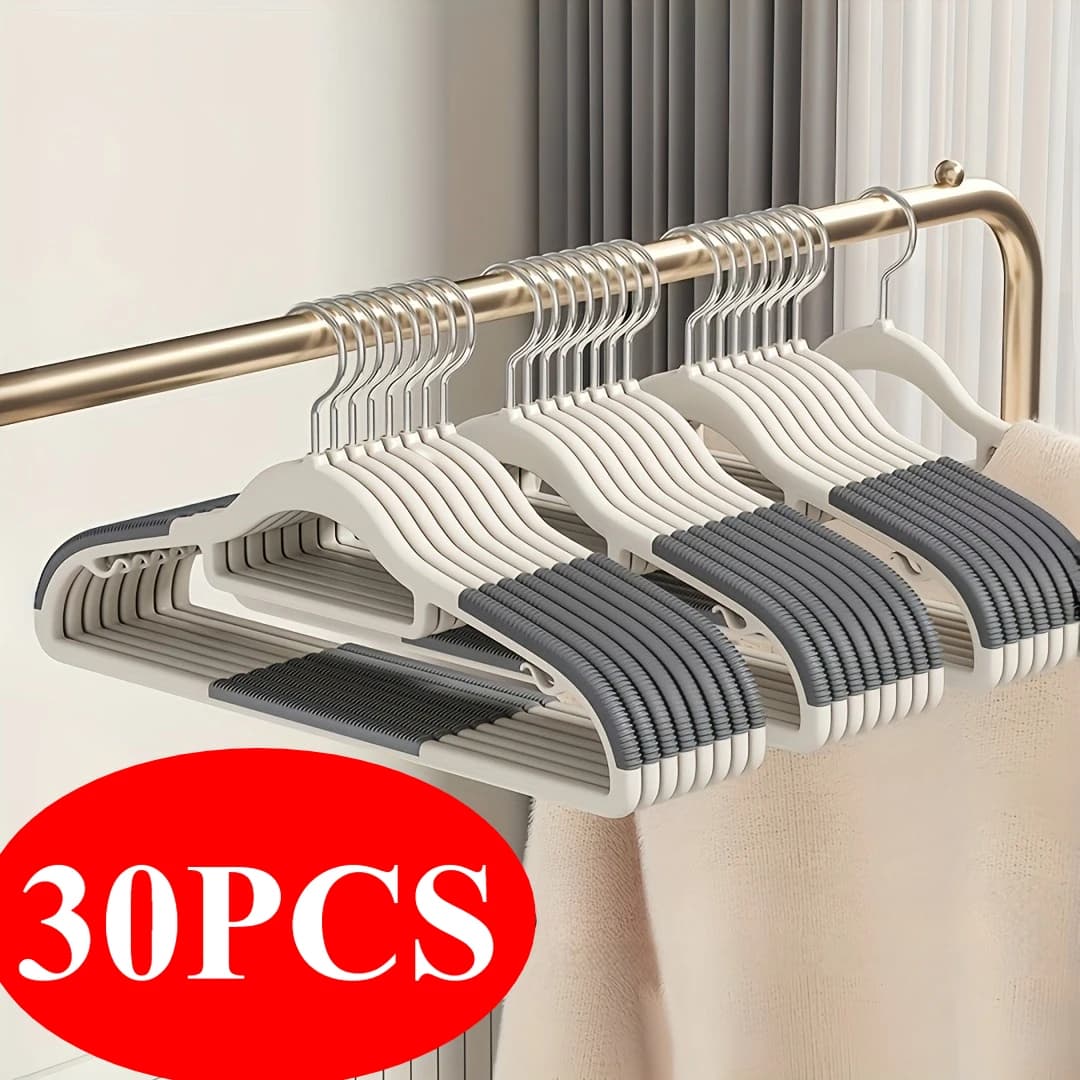 Set da 30 grucce antiscivolo, robusti e durevoli, ganci rotanti, per lavanderia, bagno e camera da letto, organizzazione dei grucce