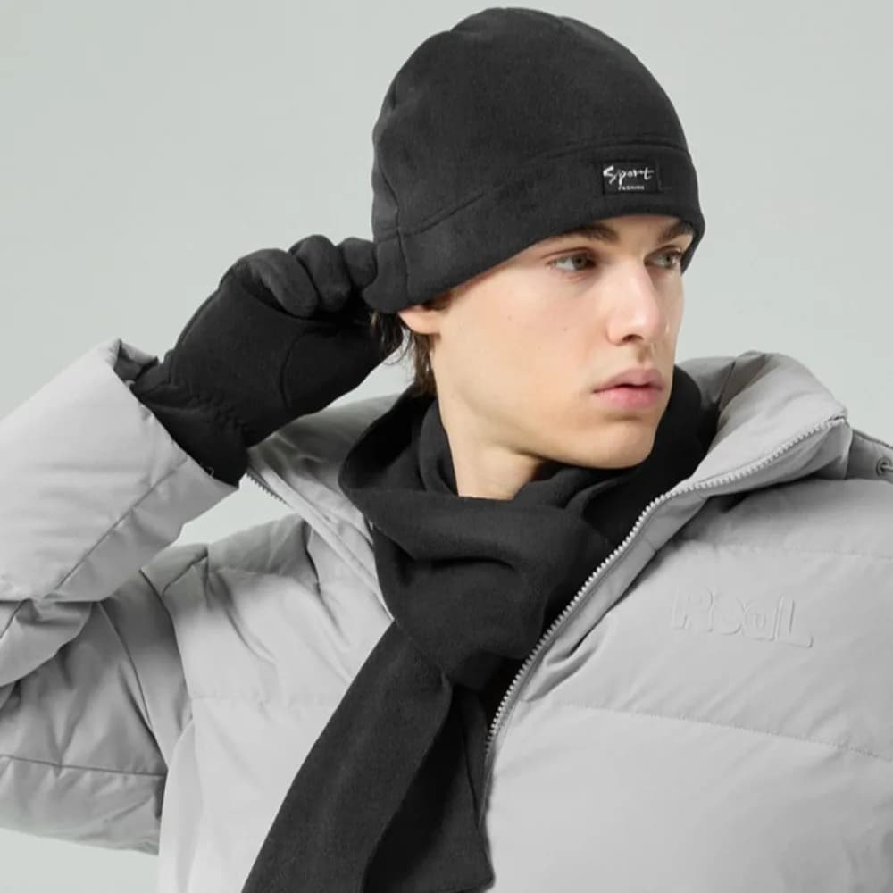 Set Invernale con Scaldacollo, Cappello, Sciarpa e Guanti, Antifreddo e Antivento, Cappello Lavorato a Maglia per Donna con Protezione per le Orecchie
