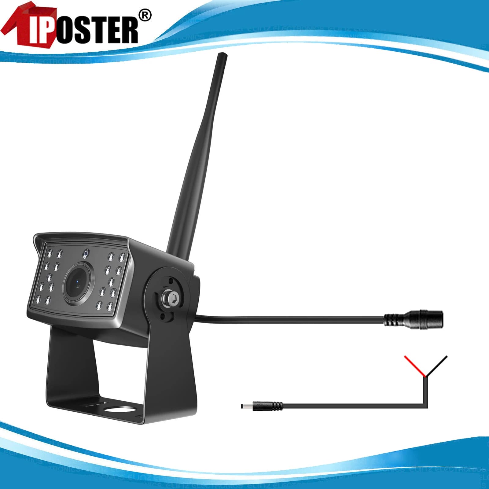 IPoster wireless digital reverse camera, 50-100m night vision, waterproof, 12-24v, for trucks, trailers and trailers