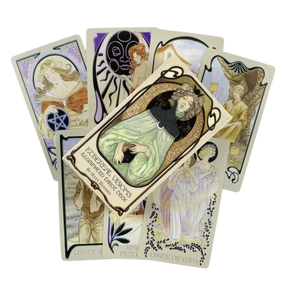 Ethereal Visions Mazzo di tarocchi Carte illuminate Gioco Fortune-telling Oracle Divination Edition Creativity Messaggi Board Deck
