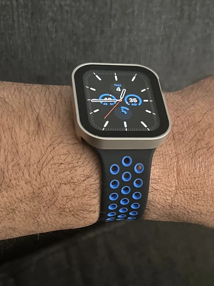 Glass+custody for Apple Watch 46mm 42mm 44mm 45mm 40mm 41mm with straight edge, screen protection and cover for iWatch 11 10 8 7 SE 6 4 5