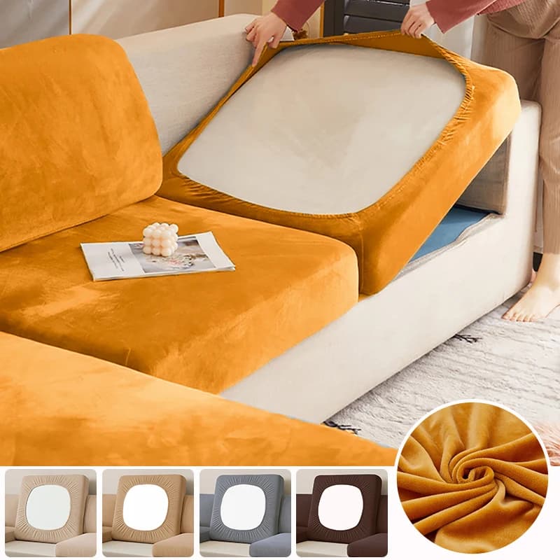 Fodera per cuscino per divano in velluto elastico per protezione per mobili da soggiorno Copridivano per poltrona angolare rimovibile a forma di L