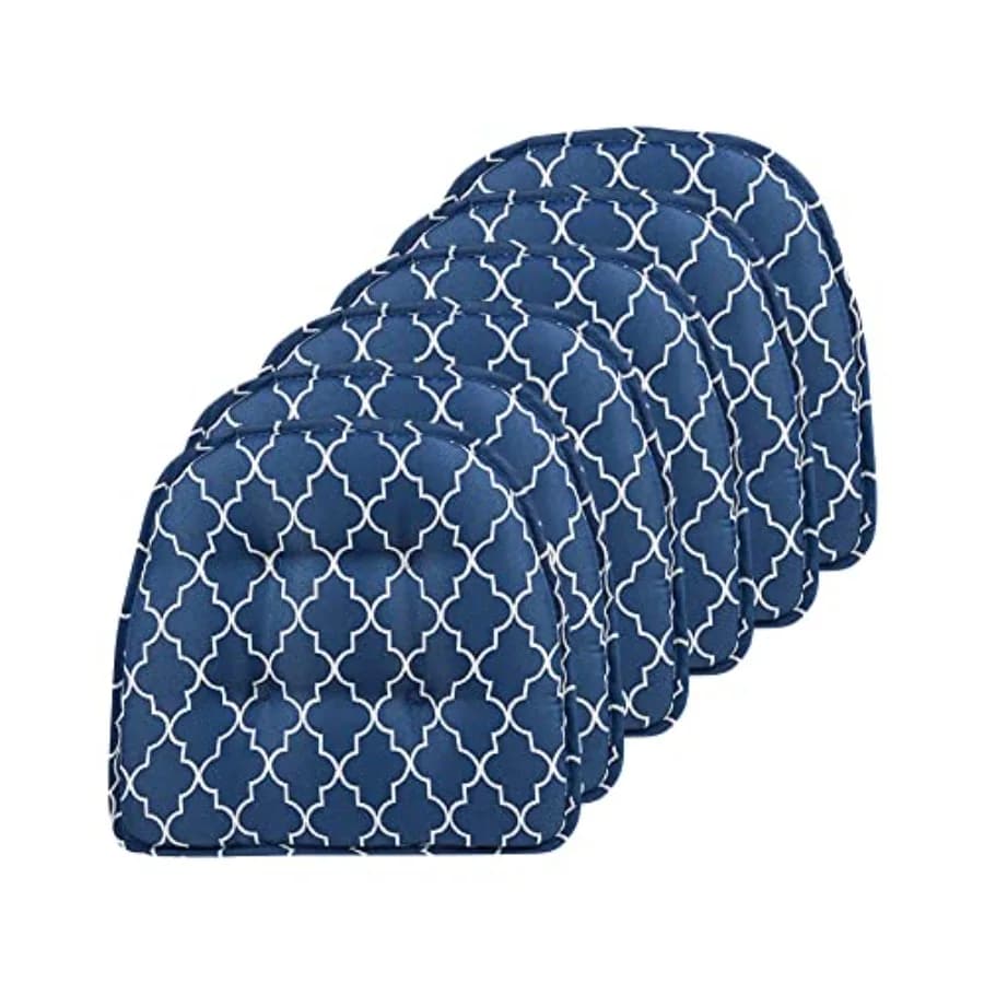 Cuscini Antiscivolo per Sedie, Assemblati negli USA, Cuscini a U Antiscivolo per Sala da Pranzo, Cucina, Ufficio, 15"x16" Confezione da 6 Geo B