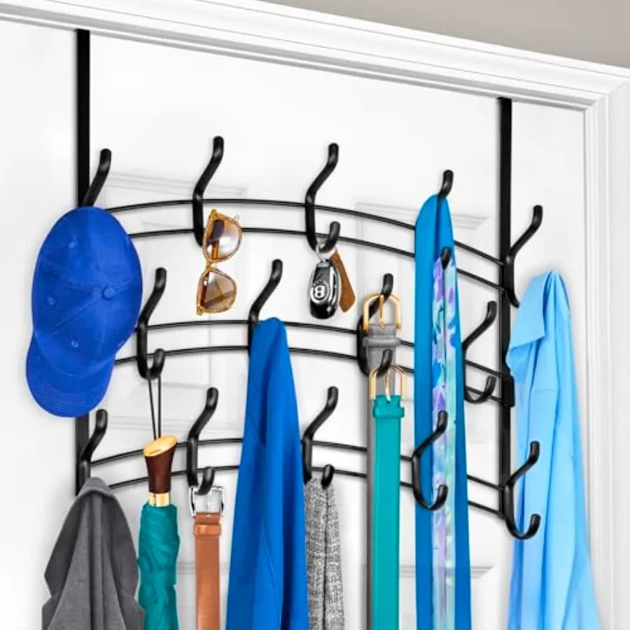 Professional ® Start of page TM Hooks to hang over the door - Door hanger with 28 hooks - Hangers to hang over the door - To hang towels or clothes - Bathroom
