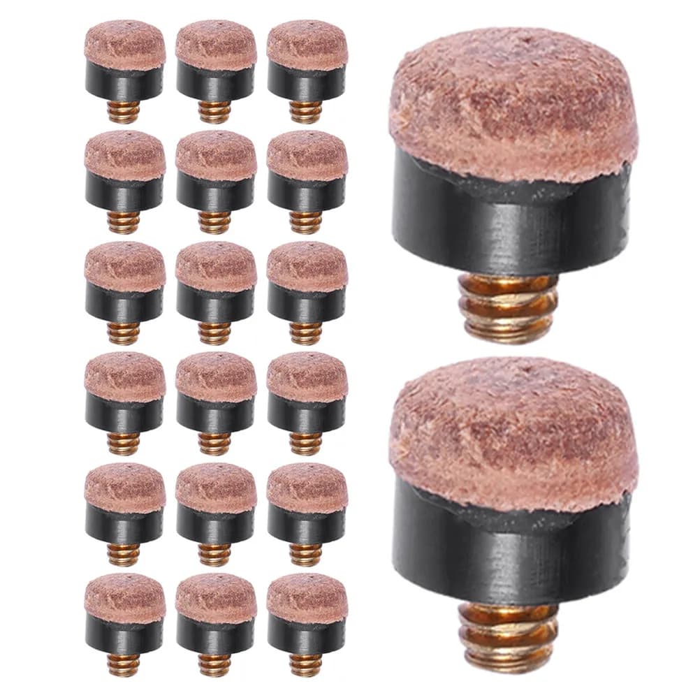 20 Punte per Stecca da Biliardo Avvitabili da 11 mm, Kit di Punte Sintetiche Robuste in Ferro per Sostituzione Stecca da Biliardo e Snooker, Miglioramento della Presa della Palla