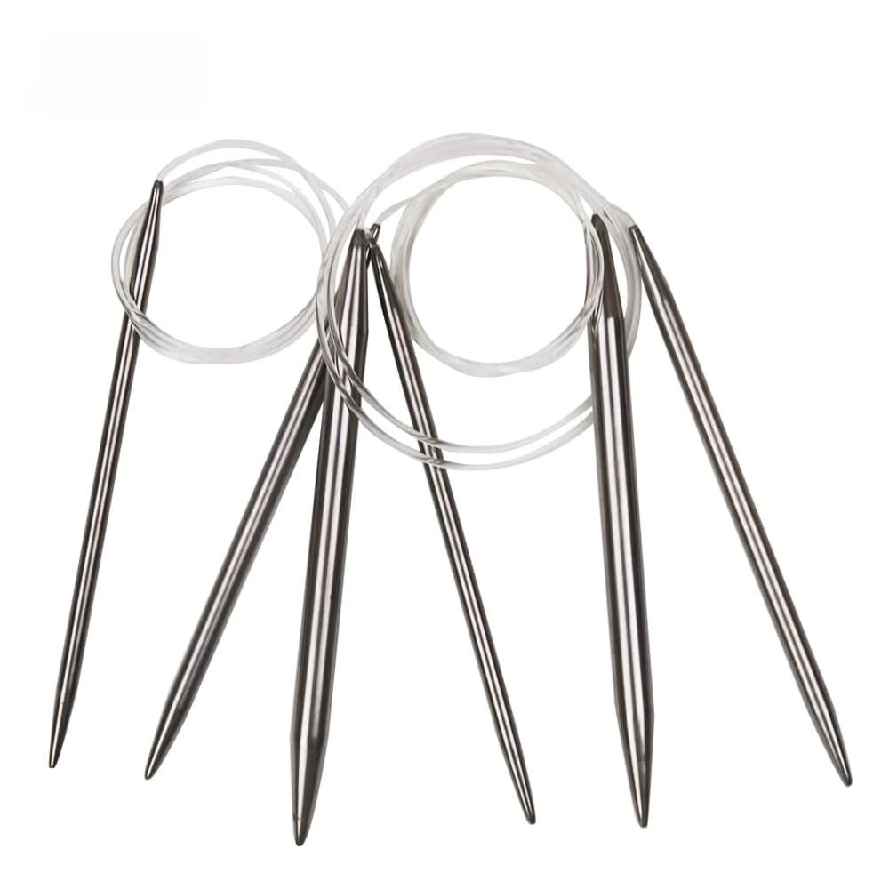 Ferri da maglia circolari in acciaio inossidabile perni per maglieria perni per tessitura all'uncinetto strumenti per ricamo 3mm/4.5mm/9mm